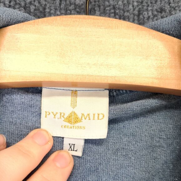 Pyramid Creations Luxor Las Vegas Embroidered Polo Shirt Mens XL Blue Side Slit - Picture 10 of 13